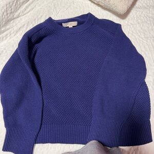 LOFT Women's Deep Blue Crew Neck Sweater
